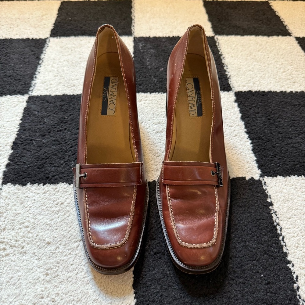 Brown Leather Loafer Heels